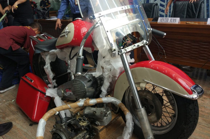 Harley-Davidson sitaan dari Pesawat Garuda Indonesia.
