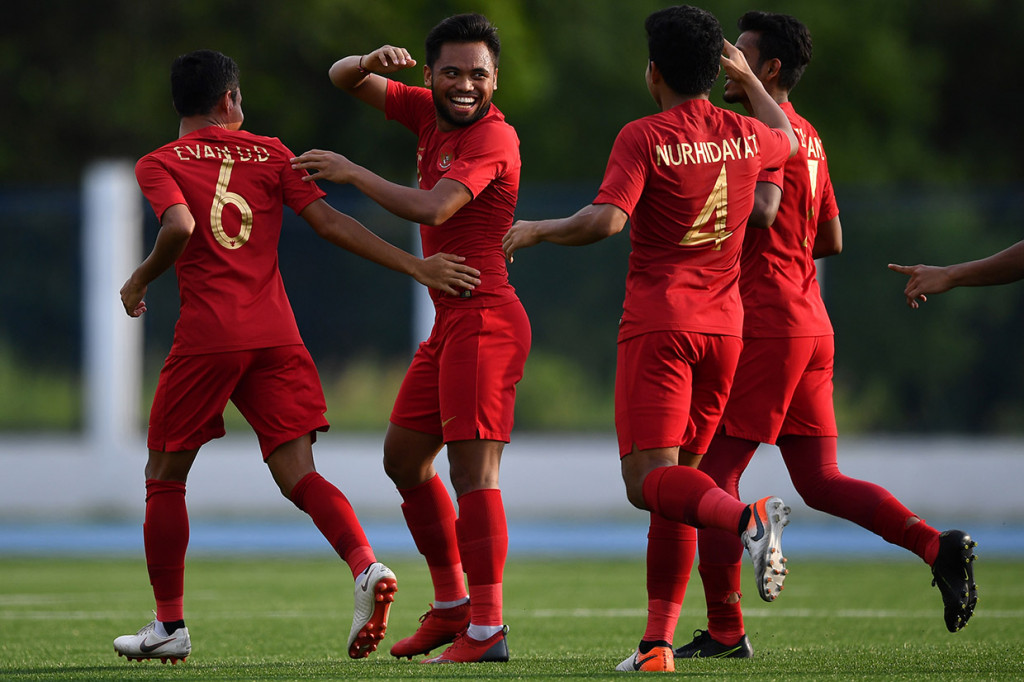 Empat gol timnas U23 Indonesia dicetak oleh tiga pemain berbeda, yakni Saddil Ramdani (4'), Osvaldo Haay (46', 90+4'), dan tendangan penalti Bagas Adi Nugroho (72').