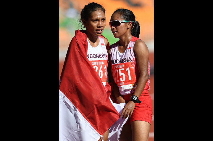 Catatan waktunya lebih cepat dari pelari senior Indonesia, Triyaningsih, yang berada di posisi keempat dengan catatan waktu 37 menit 54,18 detik.