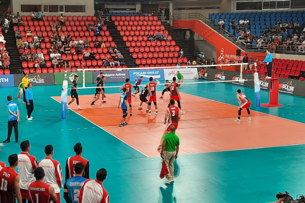 Timnas Voli indoor Putra Indonesia memastikan langkah ke final SEA Games 2019 setelah melibas Myanmar 3-0 (25–19, 25–23, 25,15) di Philsports Arena.