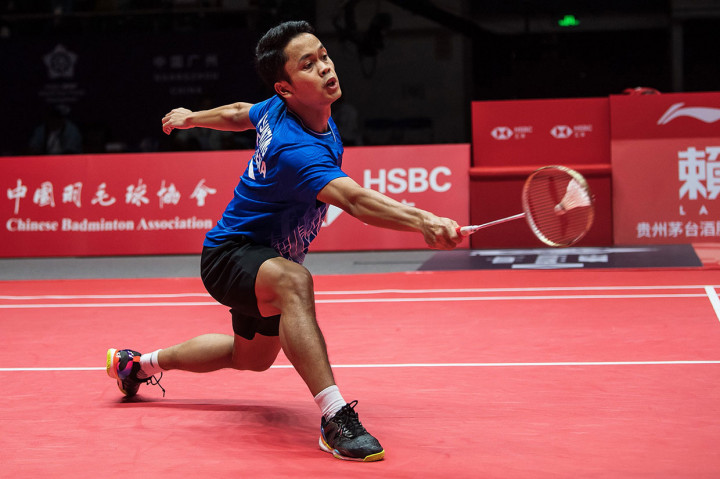 Di babak final, Anthony masih menunggu calon lawannya. Ia berpotensi bertemu dengan tunggal putra nomor satu dunia Kento Momota (Jepang), yang akan bertanding melawan Wang Tzu Wei (Taiwan).
