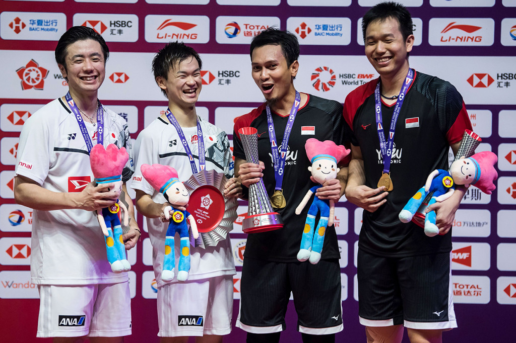 Kemenangan dalam final BWF World Tour 2019 ini memperbesar dominasi Ahsan/Hendra atas Endo/Watanabe. Dalam tujuh pertemuan, Ahsan/Hendra menang enam kali dan hanya sekali kalah dari pasangan ganda putra yang mengalahkan Marcus Fernaldi Gideon/Kevin Sanjaya Sukamuljo di babak semifinal tersebut. AFP Photo/STR/China OUT