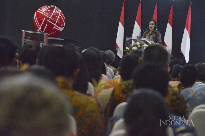 Dalam sambutannya, Sri Mulyani mengakui tahun ini menjadi titik berat bagi seluruh pelaku ekonomi. Hal ini tercermin dari beberapa indikator ekonomi Indonesia yang menunjukan trend yang tidak begitu baik sepanjang tahun.