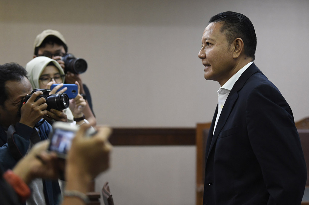 I Nyoman Dhamantra mengajukan eksepsi atas dakwaan Jaksa Komisi Pemberantasan Korupsi. Dhamantra menyebut dakwaan yang dibacakan oleh jaksa tidak sesuai dengan fakta.