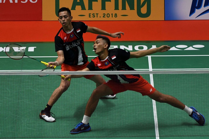 Fajar/Rian menang 21-19, 16-21, dan 21-13 di Istora Senayan, Jakarta.