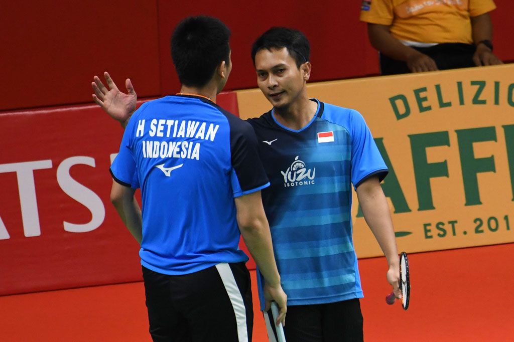 Hendra Setiawan/Mohammad Ahsan memastikan diri lolos ke semifinal turnamen Indonesia Masters 2020 setelah menundukkan ganda putra asal China Taipei Lee Yang dan Wang Chi Lin.