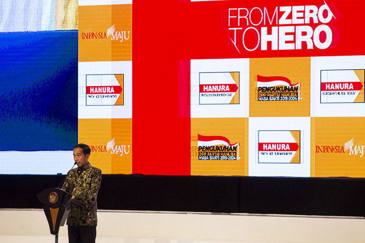 Dalam sambutannya, Presiden Jokowi meyakini Ketua Umum Hanura Oesman Sapta Odang dapat membesarkan Partai Hanura ke depan, dengan kecintaan dan pengelolaan yang profesional. 