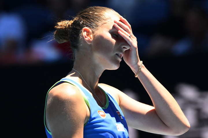 Unggulan kedua asal Ceko Karolina Pliskova tidak dapat menyembunyikan kekecewaannya usai tersingkir di babak ketiga Australia Open, Sabtu, 25 Januari 2020.