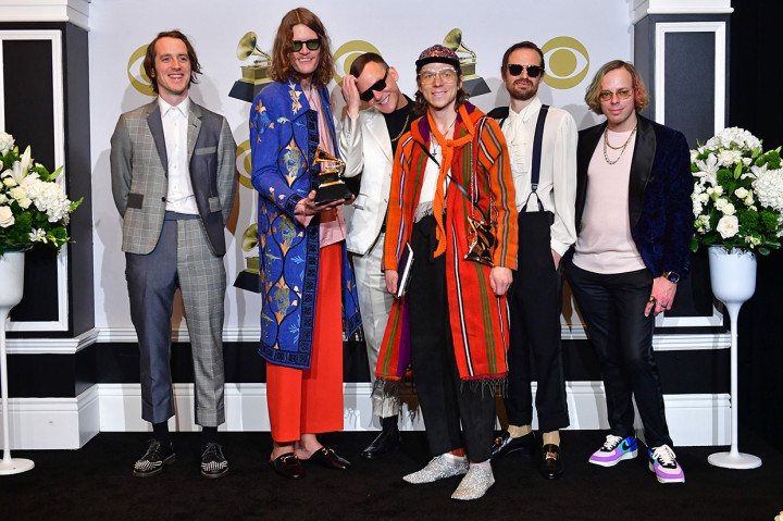 Best Rock Album diraih oleh Cage The Elephant melalui Social Cues. AFP Photo/Frederic J.Brown