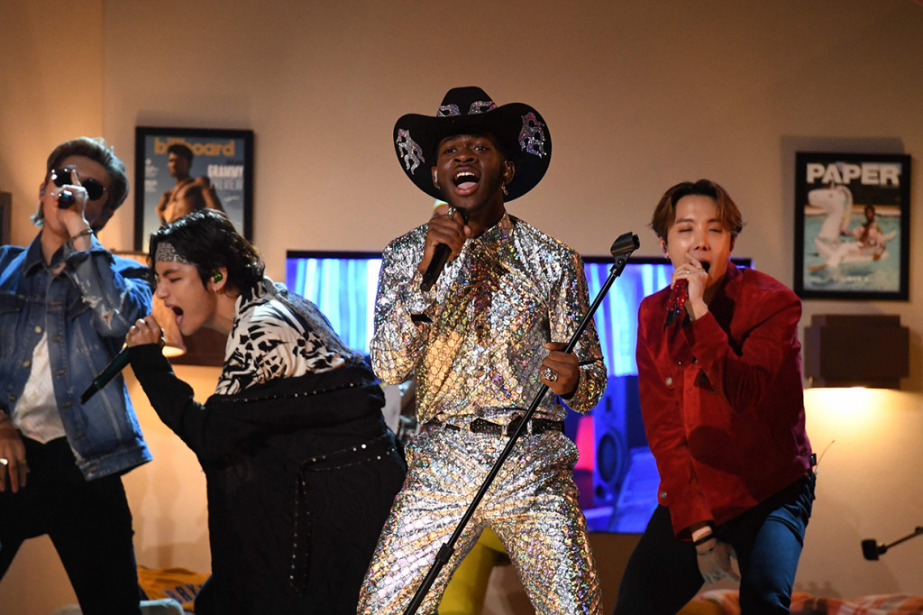 Meski begitu, penampilan BTS di Grammy Awards 2020 tetap menjadi perbincangan. AFP Photo/Robyn Beck
