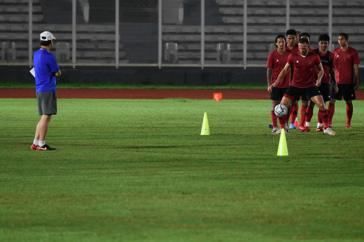Pelatih asal Korea Selatan Shin Tae-yong memusatkan materi latihan untuk kekuatan fisik para pemain Timnas. 