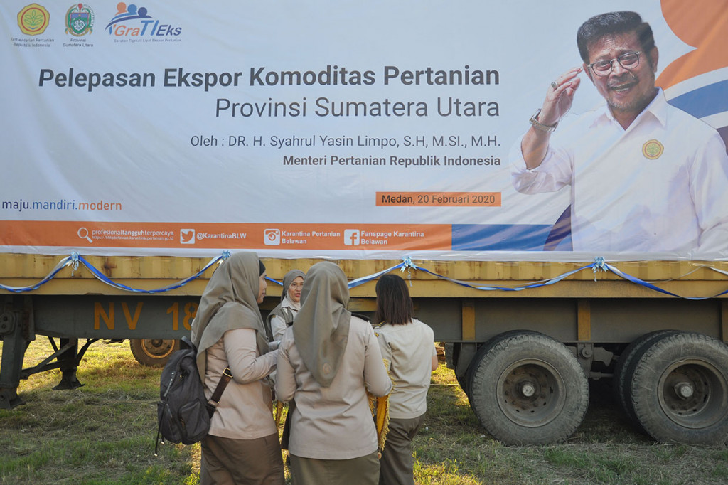 Sebanyak 28 komoditas pertanian unggulan Sumut seperti daging durian beku, biji kopi, sarang burung walet, arang kelapa, minyak kelapa sawit dan kemenyan senilai Rp79,6 miliar itu diekspor ke 28 negara. 