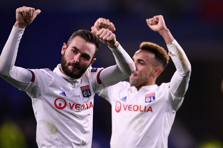 Lucas Tousart melakukan selebrasi usai mencetak gol ke gawang Juventus.