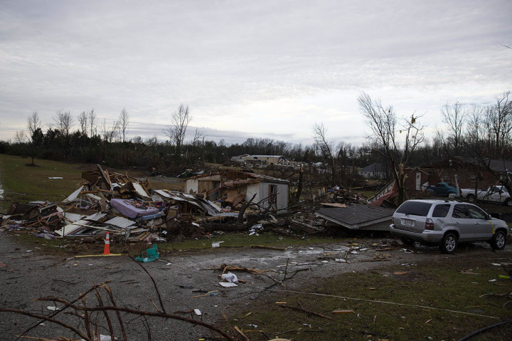 Rumah warga di Cookeville, Tennessee, Amerika Serikat hancur diterjang tornado pada Selasa, 3 Maret 2020.