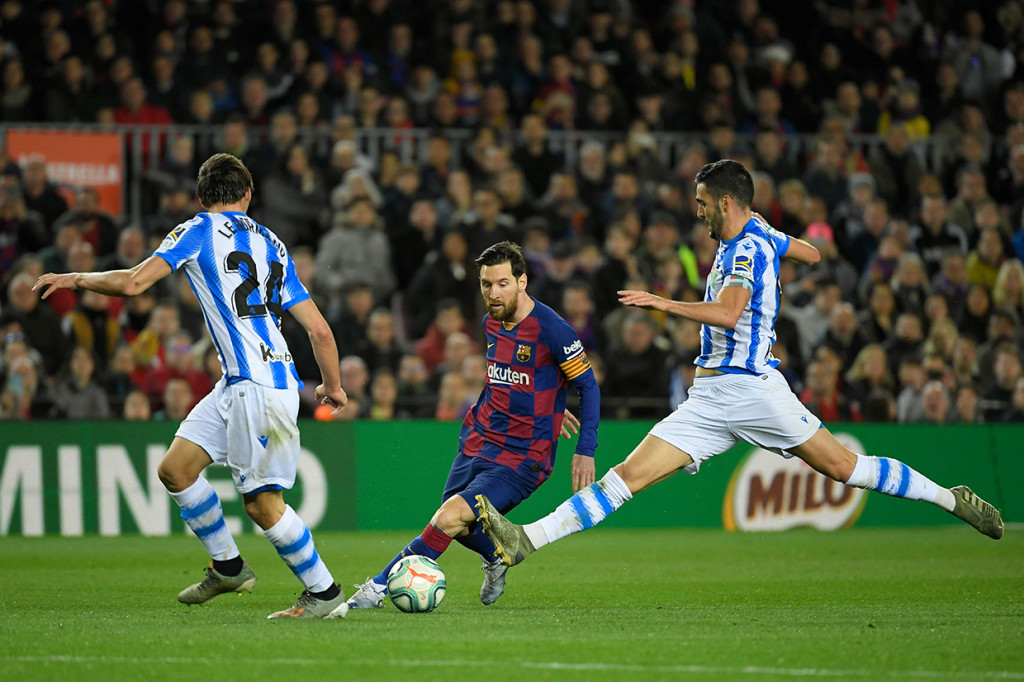 Blaugrana tampil mendominasi. Namun gol yang dinanti baru tiba 10 menit jelang laga usai.