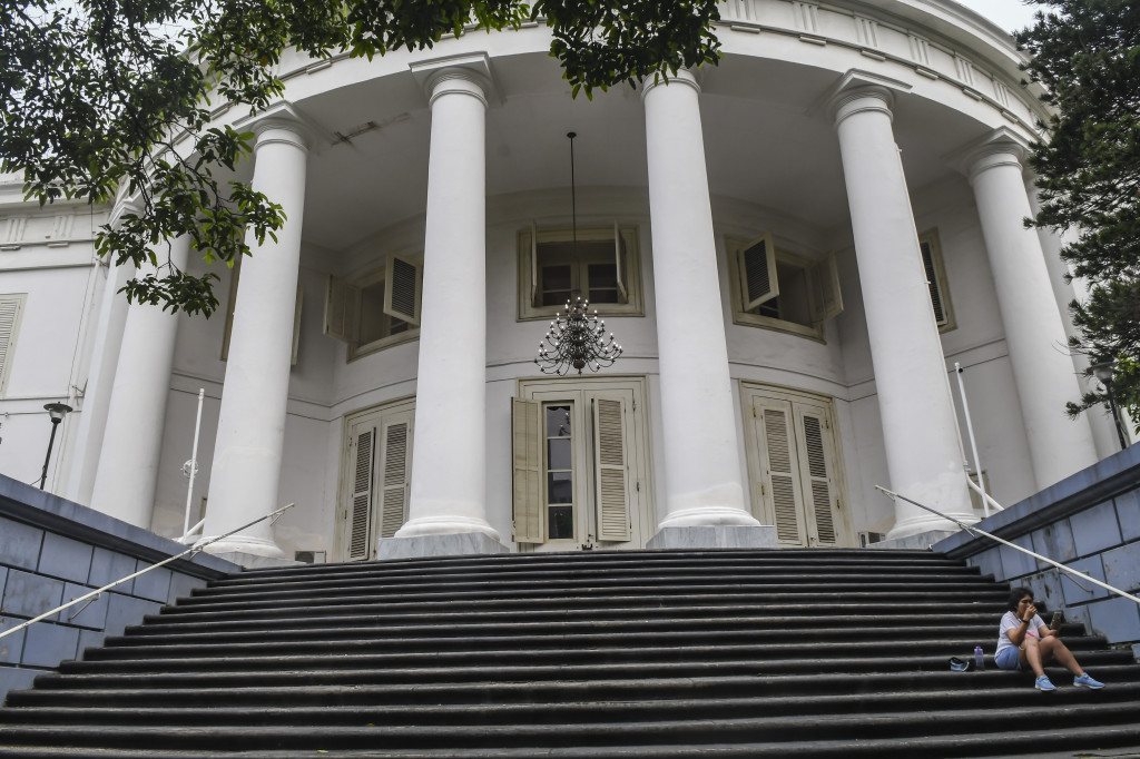 Suasana Gereja GPIB Immanuel, Jakarta yang ditutup sementara. 