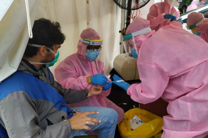 Penyelenggaraan rapid test tersebut sebagai bentuk nyata kepedulian Media Group terhadap penanganan virus korona (covid-19).