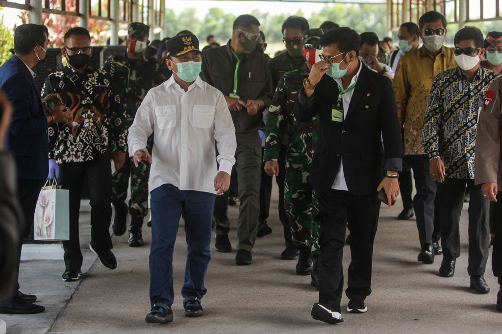 Kunjungan kerja Mentan tersebut untuk meninjau sejumlah lokasi bekas proyek lahan gambut (PLG) di wilayah Kalteng guna menindaklanjuti program optimalisasi lahan pertanian fungsional serta menjadikan Kalteng sebagai salah satu lumbung padi nasional.
