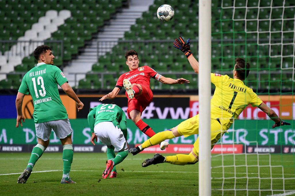 Kai Havertz berhasil mengoyak gawang Bremen pada menit ke-28. Umpan silang Moussa Diaby dari sisi kanan sukses disambar Havertz untuk membuka keunggulan. Namun  disamakan oleh Theodor Gebre Selassie dua menit kemudian.