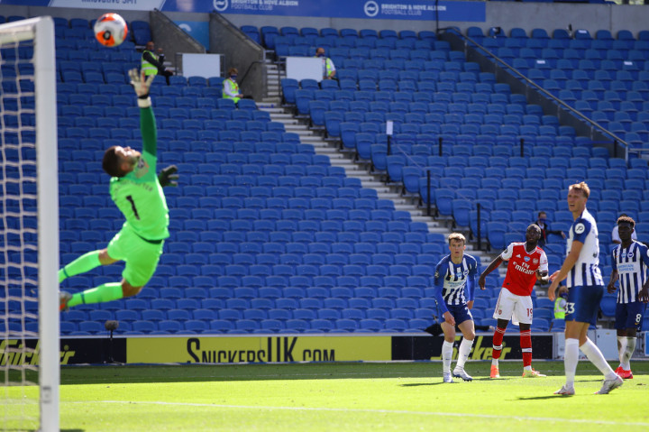 Arsenal berhasil unggul duluan di babak kedua lewat gol Nicolas Pepe.