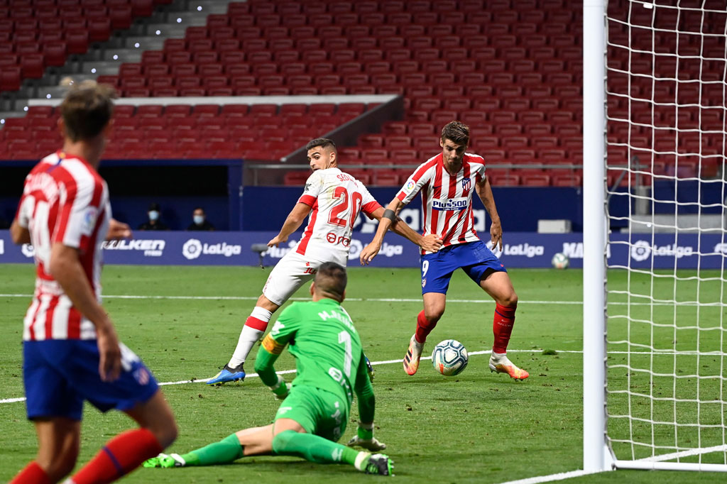 Pada menit keempat 'injury time' babak pertama, Morata mencetak gol keduanya dengan sontekan mudah menyelesaikan umpan Llorente untuk menggandakan keunggulan Atletico atas Mallorca.