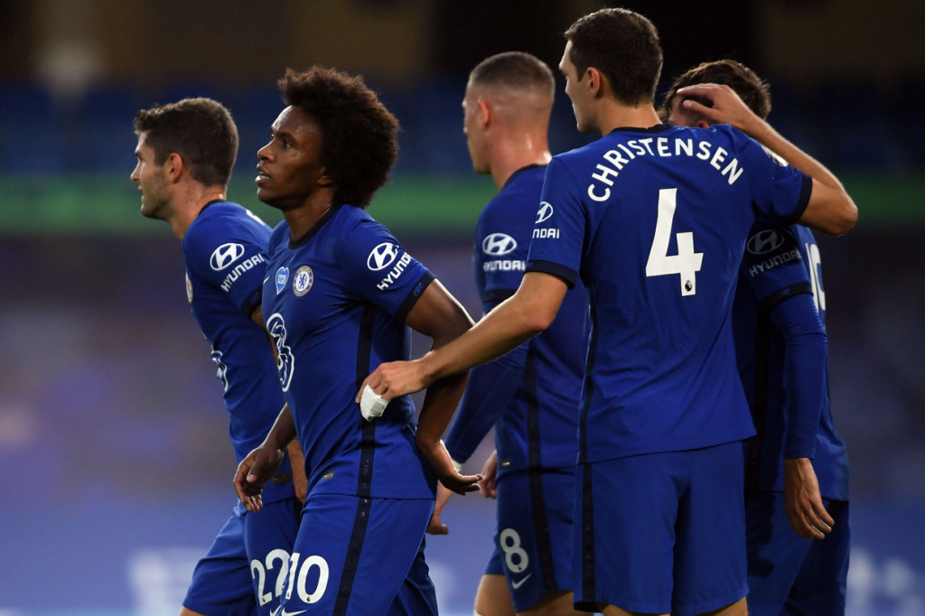 Hasil ini mengembalikan pasukan Frank Lampard ke posisi empat klasemen sementara Liga Inggris. AFP Photo/Mike Hewitt