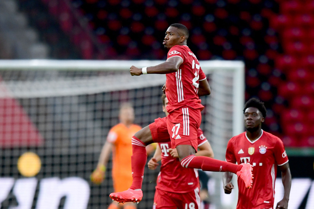 Bayern unggul 2-0 di babak pertama lewat gol-gol David Alaba dan Serge Gnabry. FP Photo/Robert Michael