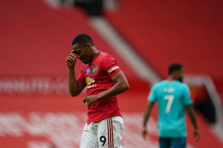 Marcus Rashford melakukan selebrasi usai mencetak gol ke gawang Bournemouth. AFP Photo/Dave Thompson