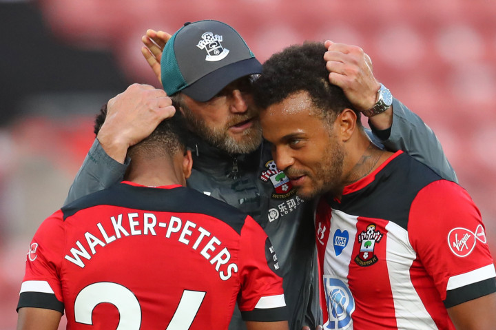 Che Adams melakukan selebrasi usai mencetak gol ke gawang Manchester City. AFP Photo/Frank Augstein