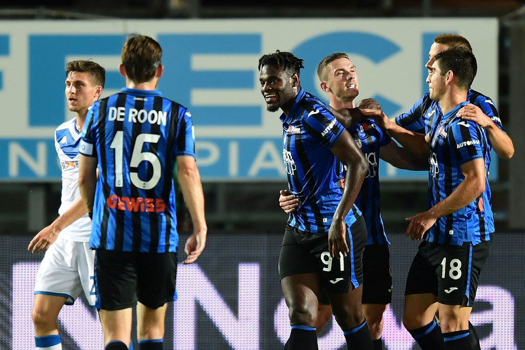 Duvan Zapata membawa timnya unggul 4-1 pada menit ke-30. Zapata menyusup ke kotak penalti Brescia dan dengan leluasa menanduk umpan silang Gosens.