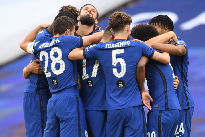 Kemenangan tersebut mengantarkan The Blues ke final Piala FA 2019/20. AFP Photo/Andy Rain