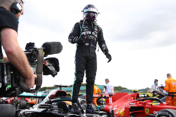 Hasil GP Inggris menjadi kemenangan ketiga Hamilton musim ini. Sebelumnya, Hamilton juga menjadi yang tercepat di GP Austria dan GP Hongaria. AFP Photo/Bryn Lennon