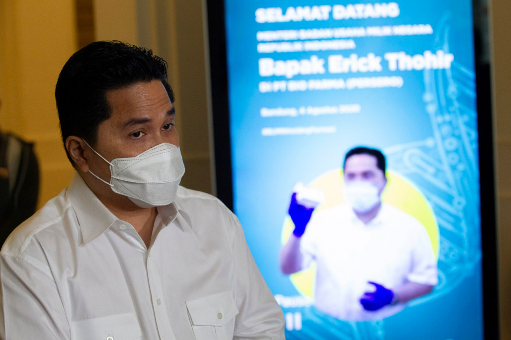 Ketua Pelaksana Komite Penanganan Covid-19 dan Pemulihan Ekonomi Nasional, Erick Thohir mengklaim Indonesia melalui induk anak usaha BUMN Farmasi Bio Farma sudah mampu memproduksi vaksin Covid-19 sebanyak 250 juta dosis per tahun di akhir tahun 2020.