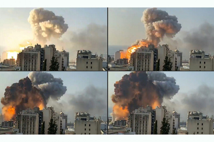 Dua ledakan dahsyat menghancurkan pelabuhan Beirut, Lebanon, Selasa, 4 Agustus 2020. Ledakan tersebut menewaskan sedikitnya 78 orang dan ribuan lainnya luka-luka. Ledakan juga menghancurkan rumah-rumah penduduk.