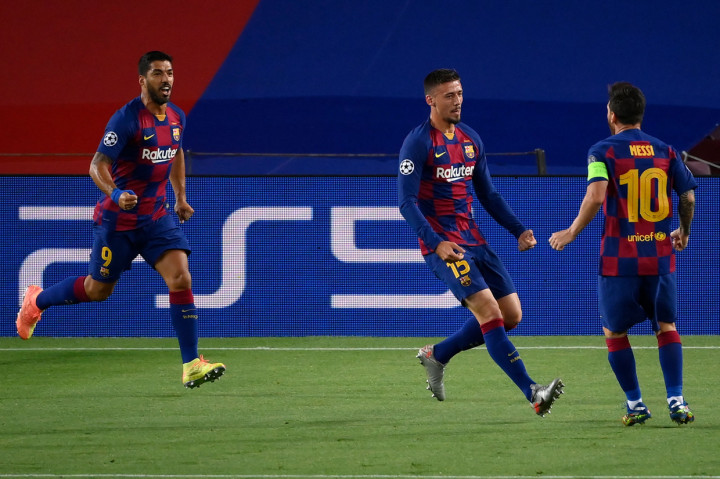 Barca unggul tiga gol terlebih dahulu lewat Clement Lenglet di menit ke-10.
