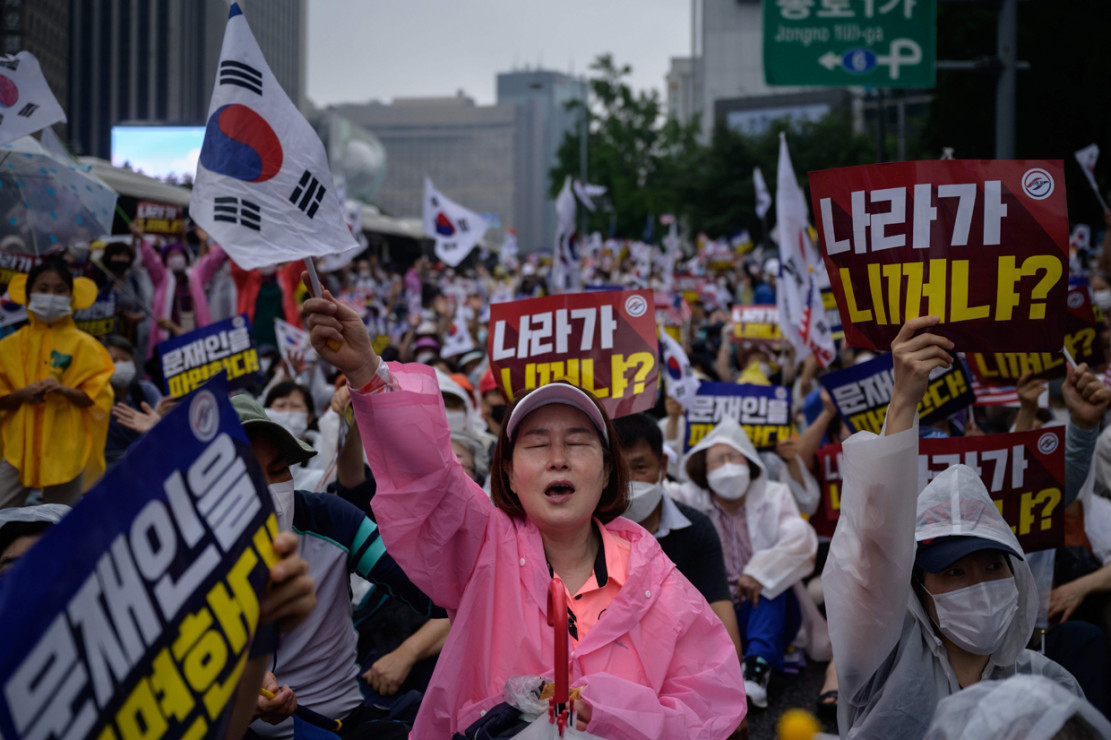 Hari Kemerdekaan Korea Selatan Diwarnai Demo Antipemerintah - Medcom.id