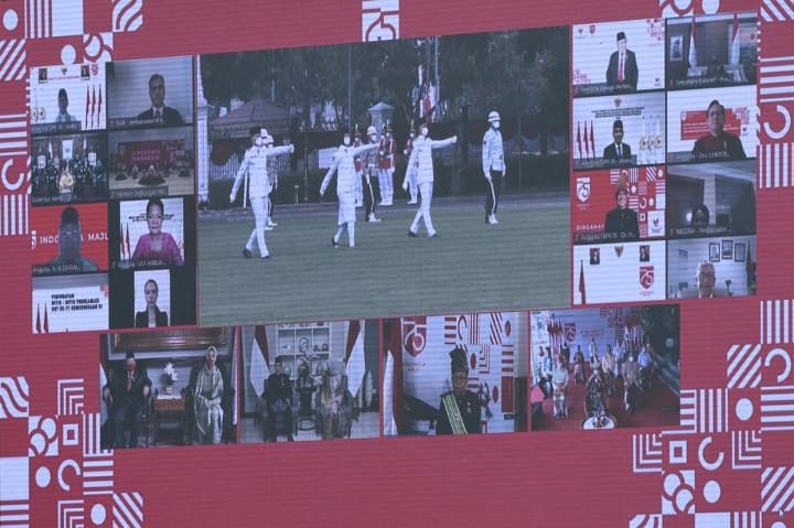 Pandemi Covid-19 tidak membatasi kreativitas dan kemampuan dalam berkarya dengan penerapan protokol kesehatan untuk mencegah penyebaran pandemi membuat upacara peringatan pada tahun ini tidak dihadiri secara fisik. Namun, masyarakat tetap dapat menyaksikan kemeriahan HUT ke-75 Republik Indonesia melalui ruang virtual.