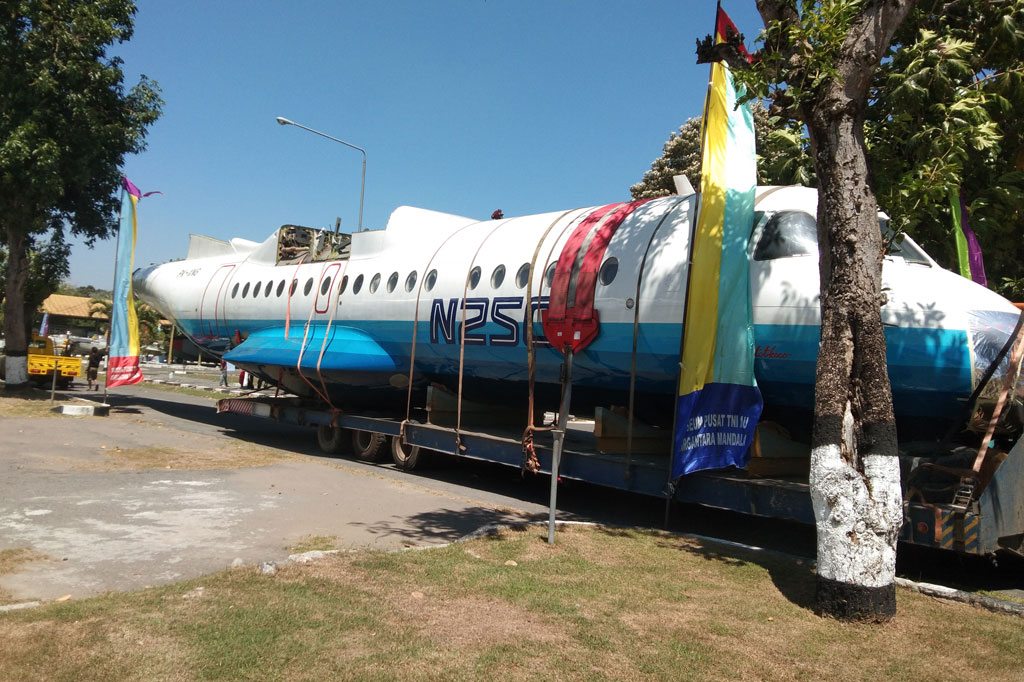 Pesawat N250 Gatotkaca selanjutnya menjadi koleksi ke-50 Museum Pusat Dirgantara Mandala Yogyakarta.  MI/Agus Utantoro