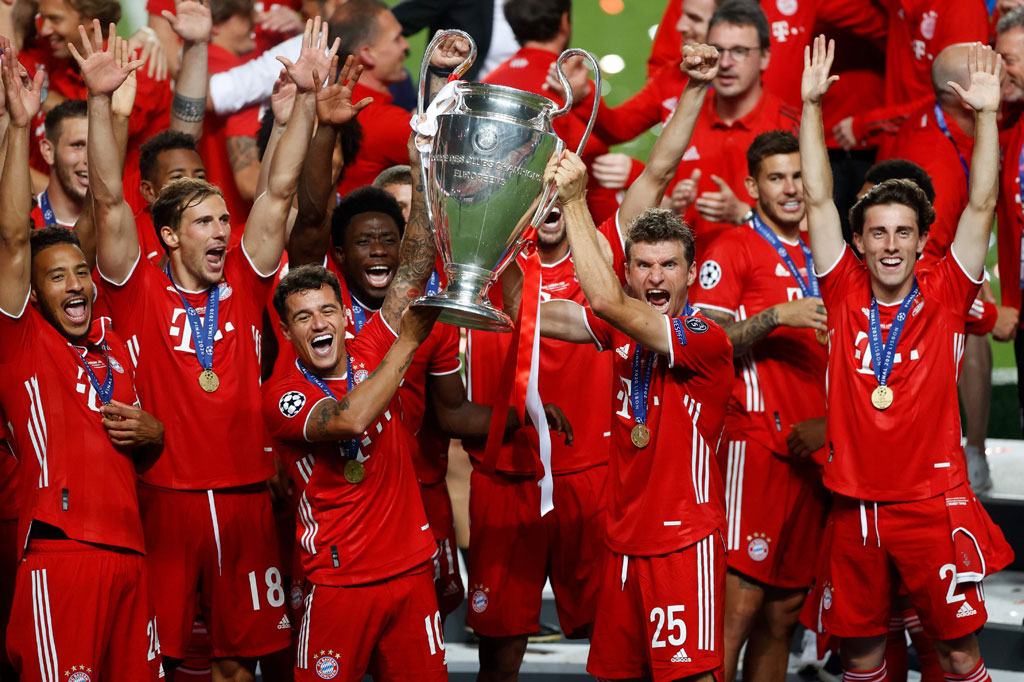 Bayern Muenchen berhasil menjadi juara Liga Champions 2019/2020 usai menundukkan Paris Saint Germain dengan skor tipis 1-0 dalam partai final di Stadion da Luz, Lisbon, Portugal, Senin, 24 Agustus 2020 dini hari WIB. Gol tunggal Muenchen dicetak oleh Kingsley Coman.