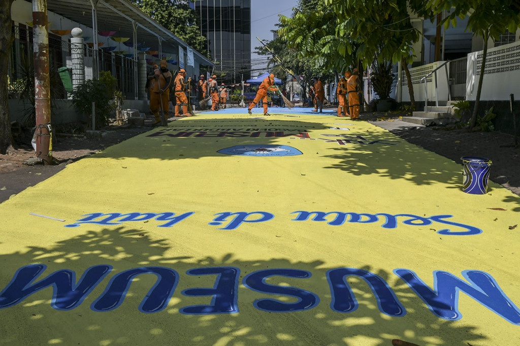 Proses pembuatan mural tersebut telah dimulai sejak Minggu, 23 April 2020, dan direncanakan selesai pada Rabu, 26 Agustus 2020. 