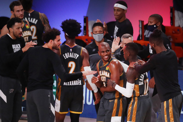 Oklahoma City Thunder meraih kemenangan 104-100 atas Houston Rockets, Selasa, 1 September 2020 WIB, untuk memaksa dimainkan gim ketujuh putaran pertama playoff NBA yang akan menentukan satu wakil di semifinal Wilayah Barat.