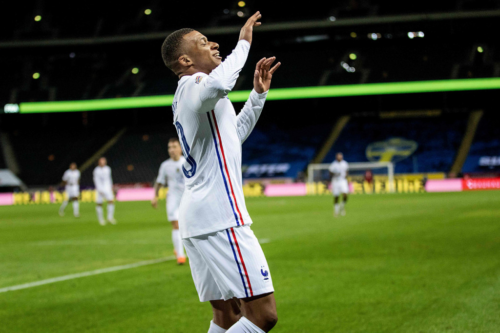 Mbappe, bintang kemenangan Prancis di Piala Dunia 2018, mencetak gol kemenangan pada Minggu, 6 September 2020 saat Prancis mengalahkan Swedia 1-0 di Nations League.