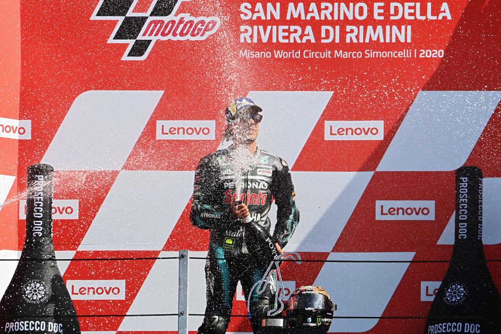Rider Petronas Yamaha SRT Franco Morbidelli tampil sebagai pemenang MotoGP San Marino 2020.
 