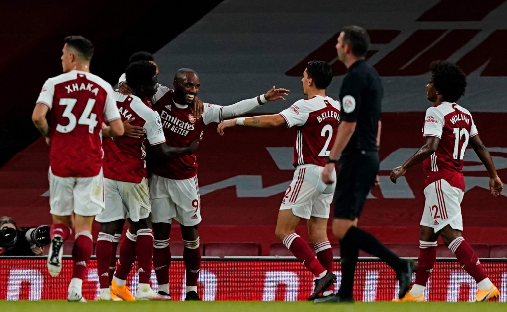 Arsenal berhasil meraih kemenangan keduanya musim ini saat menghadapi West Ham United. Pada pertandingan yang dihelat Emirates Stadium, Minggu, 20 September 2020, The Gunners menang susah payah dengan skor 2-1. AFP Photo/Will Oliver