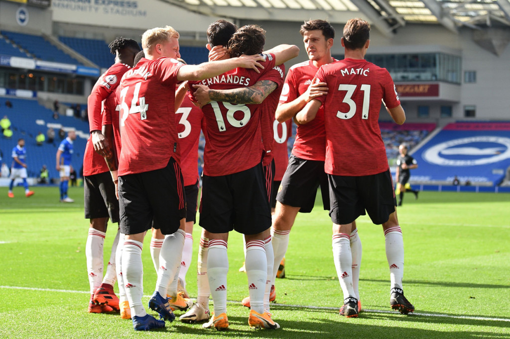 MU pun menang 3-2 atas Brighton. AFP Photo/Glyn Kirk