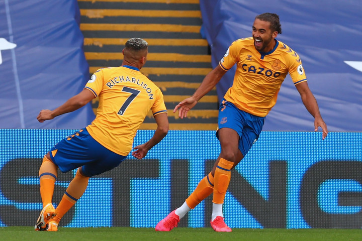 Dua gol Everton dicetak Dominic Calvert-Lewin di menit ke-10 dan Richarlison lima menit menjelang babak pertama berakhir. AFP Photo/Clive Rose