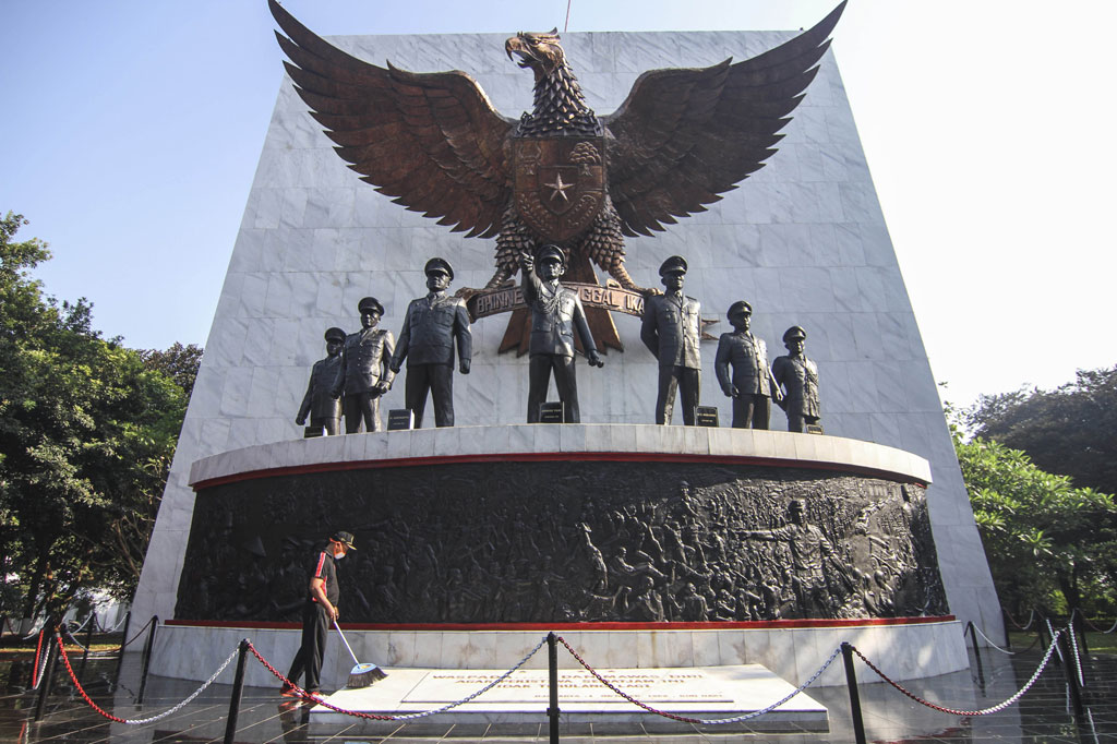 Monumen Pancasila Sakti di Lubang Buaya, Jakarta Timur bakal menggelar upacara peringatan Hari Kesaktian Pancasila 1 Oktober 2020. Berbagai persiapan telah dilakukan oleh para petugas.