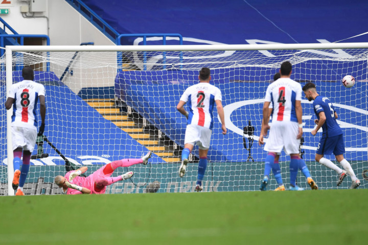 Chelsea terus menekan dan pada menit ke-78 Jorginho menambah lagi keunggulan mereka jadi 3-0 lewat eksekusi penalti, setelah sebelumnya Tammy Abraham dijatuhkan Tyrick Mitchell di dalam area terlarang.