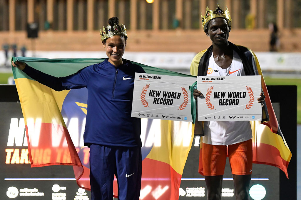 Dua rekor dunia baru tercipta di ajang Valencia World Record Day di Valencia, Spanyol, pada Rabu, 7 Oktober 2020 waktu setempat.