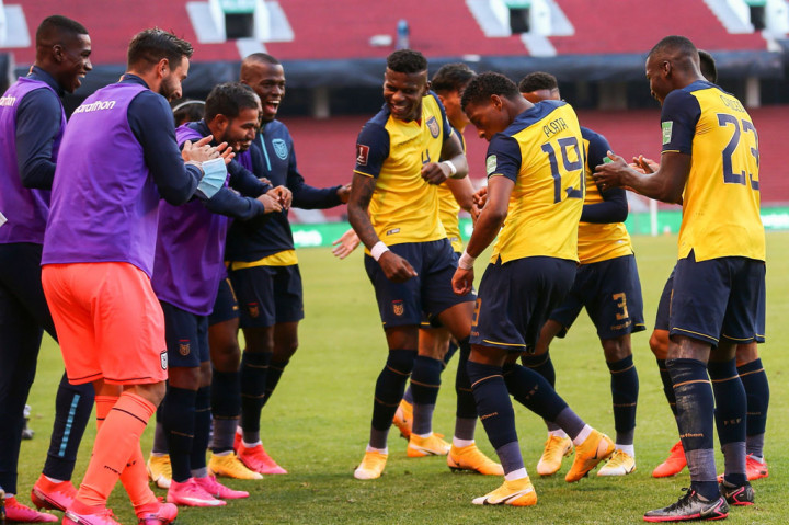 Gonzalo Plata mencatatkan namanya di papan skor untuk membawa ekuador unggul 4-0 pada menit ke-75.